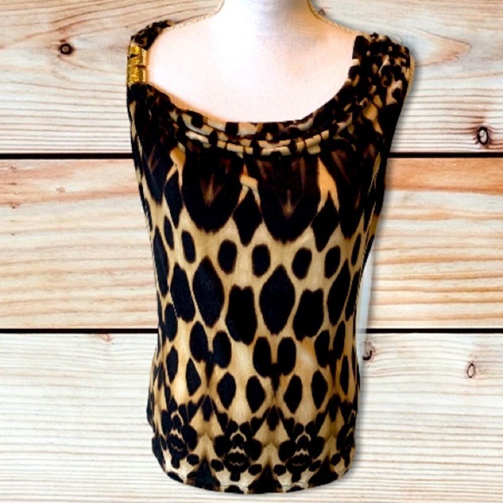 🎄Episode Leopard Print Cowl Neck Tank